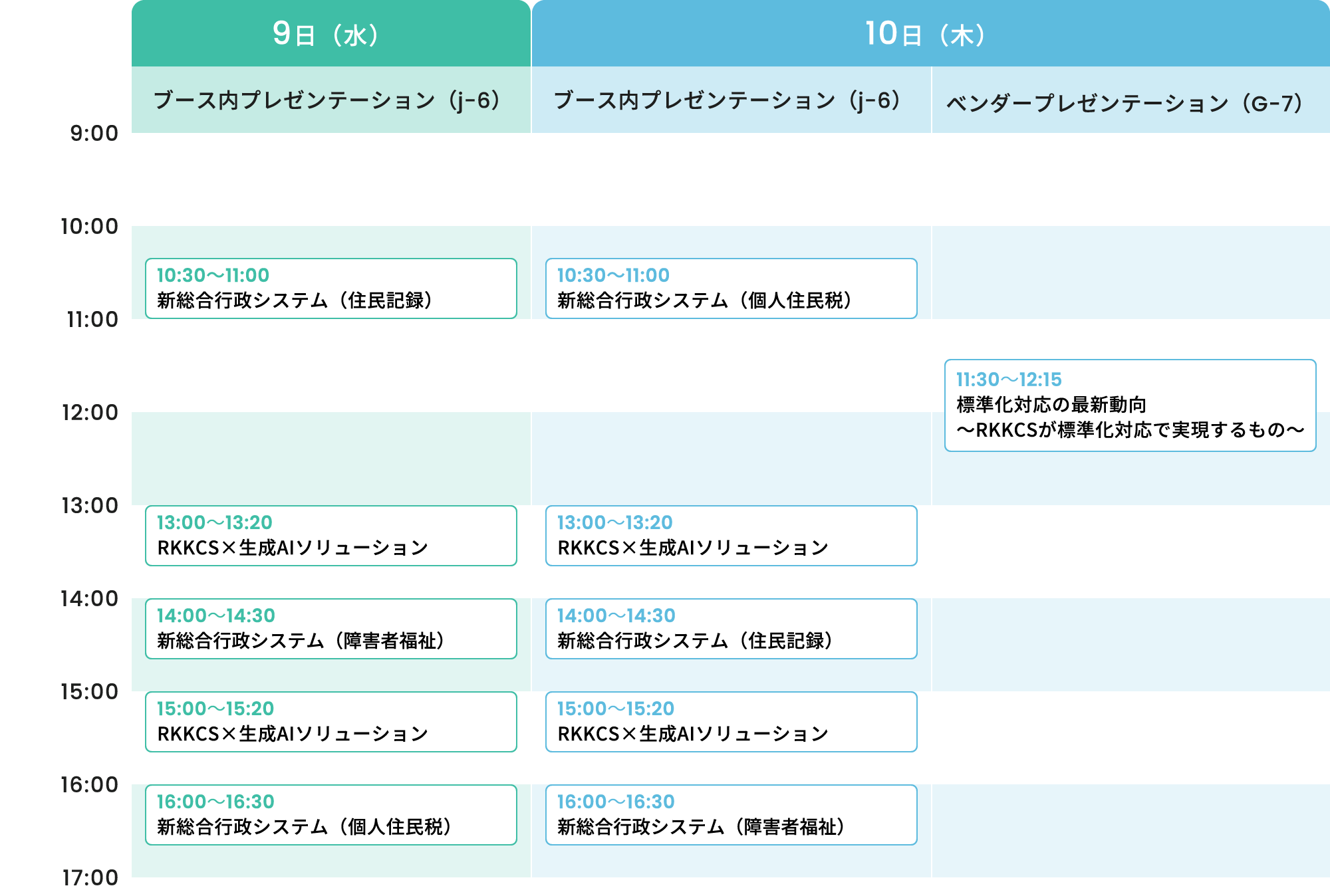 タイムスケジュール